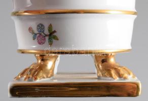 Herendi Viktória mintás karmos váza, jelzett, kis kopással, m: 13 cm