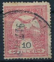1913 Turul 10f "hiányzik az ékezet az E betűn" apró lemezhiba