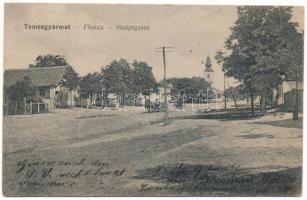 1922 Temesgyarmat, Giarmata; Fő utca, templom / Hauptgasse / main street, church (Rb)