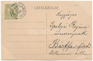 1905 Újszentanna, Új-Szt.-Anna, Szentanna, Santana; vasútállomás, Henny Sándor üzlete / railway stat...