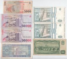 Románia 1966-1998. 100L-50.000L (6db, 4xklf) + Csehszlovákia 1961. 100K, szlovák bélyeggel T:F,VG