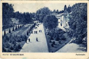 1943 Hévíz-gyógyfürdő, Parkrészlet (gyűrődések / creases)