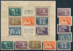 1938 Szent István sor, blokk és blokkból kitépett bélyegek (13.700)