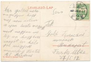 1909 Arad, Újarad, Új-Arad, Aradul Nou; Amerikai park, étterem kertje vendégekkel és pincérekkel, pa...