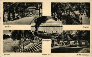 1942 Alsógöd (Göd), Dunapart, söröző, Wikkendtelep, strand (tűnyomok / pinmarks)