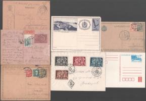 74 db magyar küldemény, közte sok tábori, kevés külföldi + 20 db használatlan magyar díjjegyes levelezőlap