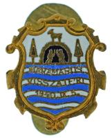 1940. "Máramaros visszatért 1940. IX. 5." zománcozott gomblyukjelvény, "Morzsányi Budape[...] Váci utca [...]" gyártói jelzéssel (18x16mm) T:AU