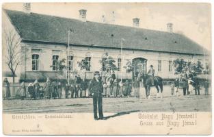 Nagyjécsa, Grossjetscha, Iecea Mare; Községháza. Bosch Fülöp kiadása / Gemeindehaus / town hall (EK)