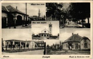 1940 Felsőgöd (Göd), Állami elemi iskola, római katolikus templom, Dunaparti sétány, vasútállomás, Á...