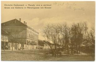 Csák, Csákova, Ciacova, Tschakowa; Várady utca, zárda. W.L. 1097. / street view with nunnery and shop