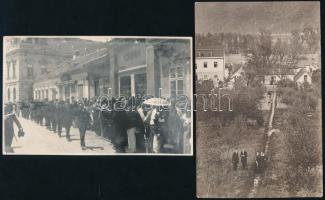 1920 Két db fotólap Orsováról, hátoldalon feliratozva, 8,5×13,5 cm