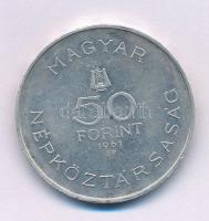 1961. 50Ft Ag "Bartók Béla" (20,19g/0.750/34mm) T:AU,XF Adamo#EM13, Krause KM#561