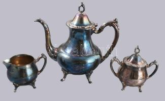 Wm. A Rogers angol ezüstözött háromrészes szervírozó készlet, jelzett, m: 24 cm alatt