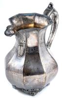Antik ezüstözött kancsó, jelzett, m: 20 cm
