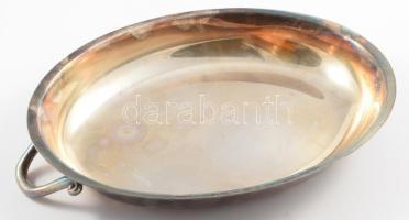 Ezüstözött kínálótál, kis kopással, 27x17cm