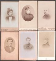 6 db vizitkártya külföldi (francia, belga, svájci) műtermekből, vegyes állapotban