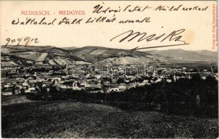 1909 Medgyes, Mediasch, Medias; látkép. Fritz Guggenberger kiadása / general view (vágott / cut)