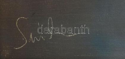 Olvashatatlan (Smith?) jelzéssel, XX. sz. vége: Vízparti táj. Olaj, vászon. Dekoratív, sérült fakere...