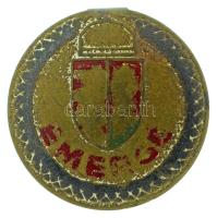 1930-1940 k. "EMERGÉ" festett, ezüstözött gumiárú gyár gomblyukjelvény, hátlapon "DR BOSSÁNYI" gyártói jelzéssel (20mm) T:XF,VF erősen kopott festés és ezüstözés