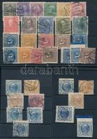 Ausztria 1899-1908 24 db Hírlapbélyeg, közte 3 db magánfogazás + Ferenc József sor