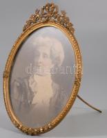 Bronz támasztható asztali képkeret, m: 15 cm