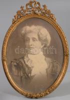 Bronz támasztható asztali képkeret, m: 15 cm