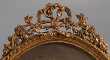 Bronz támasztható asztali képkeret, m: 15 cm