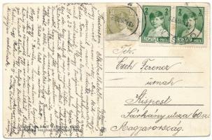 1929 Pusztakalán, Kalán, Calan; Római katolikus templom és iskola. Adolf Wollmann kiadása, Jos. H. B...