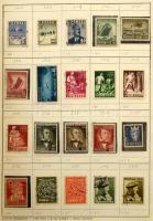 12 db futott cserefüzet oldalanként 20 bélyeghellyel, benne vegyes külföldi bélyegek tengerentúlival...