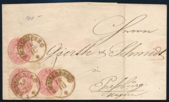 1864 3 x 5kr levélen "KÖNIGSBERG" - Pressburg