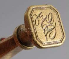 Dalmady Győző (1836-1916) jogász, költő porcelán levélnehezéke és pecsételője, 9x14 cm