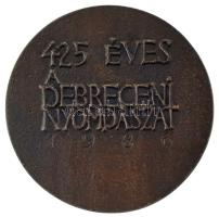 Ligeti Erika (1934-2004) 1986. "425 éves a debreceni nyomdászat" kétoldalas, öntött bronz ...