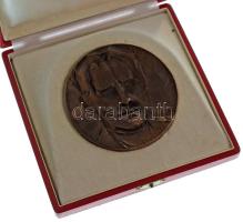 Ligeti Erika (1934-2004) DN "Földes Ferenc-díj Budapest" kétoldalas, öntött bronz emlékérem (sötét színváltozat), dísztokban (87mm) T:AU
