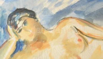 Mez, Alfred (1887-1955), német-svájci művész, 3 db mű: Női aktok. Akvarell, papír, egyik jelzett. Pa...