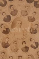 1889 A Nagyváradi Főgimnázium érettségi tablófotója Fekete Sándor műterméből, üvegezett keretben, 26...
