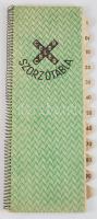 cca 1930-1940 Celer szorzótábla, szerző és felelős kiadó: Paksy Jenő, spirálfűzéses kartonált papírkötésben, 26,5x11 cm