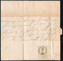 1857 3kr (hajtott, elrepedt / folded, aparted) + 6kr távolsági levélen "KÖRMEND" - Marcali...