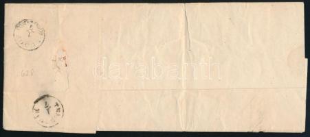 1861 1858 15kr + 1861 10kr ritka vegyes bérmentesítés ajánlott levélen (50.000) "HOLITSCH"...