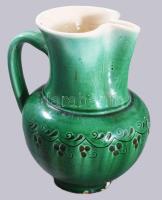 Erdélyi korsó, mázas cserép, kézzel festett, kis hibával 18 cm