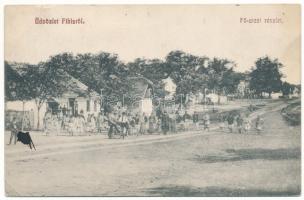 Temesfüves, Fibis; Fő utca, férfi kerékpárral. Ernyei Mór kiadása / main street, man with bicycle (EK)