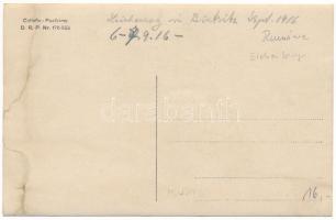 1916 Beszterce, Bistritz, Bistrita; Spitalgasse / Kórház utca, Csákány Jakab és Michael Textor üzlet...