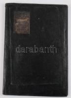 Első Magyar Biztosító Társaság fém plakettel díszített, bőr tárca 16x24 cm