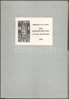 Szoboszlai Mata János: Husz fametszetű könyvjegy a magyar parnasszusról. Bp., 1982, Petőfi Irodalmi Múzeum, [2]+7+[7] p.+ 20 t. Az 1935-ös Debreceni Officina kiadás hasonmása. Kiadói egészvászon mappában. Megjelent 1000 példányban.