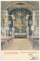 1909 Szépfalu, Temesszépfalu, Temes-Szépfalu, Seredin, Frumuseni; Római katolikus templom, belső. Láncz András kiadása / Inneres des röm. kath. Kirche / Catholic church, interior (EK)