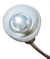 Fém állólámpa, műanyag és üveg búrákkal, m: 176 cm, felső rögzítőtekerője hiányzik. /// KIZÁRÓLAG SZ...