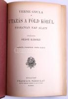 Verne Gyula: Utazás a Föld körül nyolczvan nap alatt. Egyedül jogosított képes kiadás. Bp., é.n., Franklin-Társulat. Első kiadás! Illusztrált, kiadói aranyozott, festett egészvászon kötés, kissé kopottas, egyébként jó állapotban.
