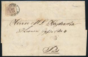 1855 6kr világosbarna, levélen "SZENTES" - Pest