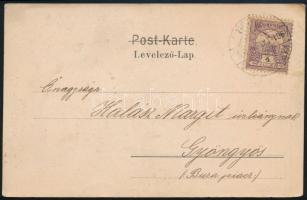 1901 Képeslap Turul 4f bérmentesítéssel Gyöngyösre