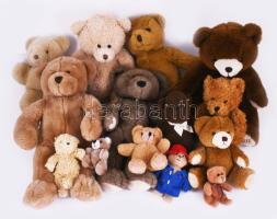 156 darabos játék mackó gyűjtemény, az egész kicsiktől a kb 45 cm-es méretig majdnem mind különböző ...