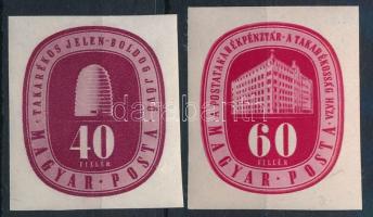 1947 Takarékosság vágott sor (40.000) / Mi 997-998 imperforate set
